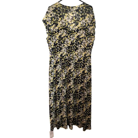 Saint + Sofia Poppy Mesh Midi V Neck Dress NWT - Picture 3 of 6